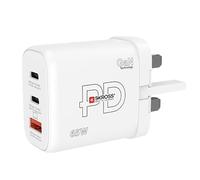 SKROSS USB C Charger, 65W Fast Charger Compatible with MacBook Pro/Air, iPhone 17/16/15, Galaxy S25/S24/S23, iPad Pro, Pixel and More, Compact Travel-Friendly Design, 3 Port USB C PD Support