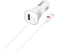SKROSS USB Car Charger with USB Type-C Connector (2.0) - Fast Charging, Dual Port for Simultaneous Charging, Swiss-Engineered for Reliable Power On-the-Go (White)