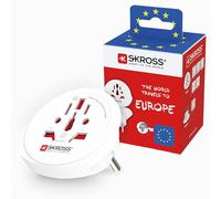 SKROSS World to Europe Country Travel Adapter (New Version) | Universal Input Plug Adapter for European Sockets, Swiss-Engineered Power Adapter (White), Kid Safe, Shock Protection