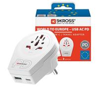 SKROSS World to Europe USB AC20PD Travel Adapter