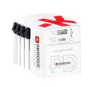 SKROSS World USB Charger AC65PD, 65W, 1 USB Type C & 1 USB Type A Port | Fast Charging, Universal Travel Charger, No Mains Plug Input, International Charger for UK, EU, USA, AUS & More