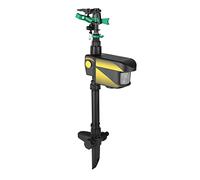skrskr Solar Power Motion-Activated Sprinkler Yard Enforcer with 3 Time Modes Adjustable Spray Angle & Sprinkle Distance for Garden Farm, Black