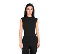 SKRUBZ Empower Womens Scrubs Top | Sleeveless Round Neck | Nurse Uniform Shirt | Tunic Style Scrubs for Women | Medical Workwear | Comfortable & Professional Scrubs Top, Black, XL