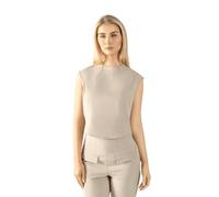 SKRUBZ Empower Womens Scrubs Top | Sleeveless Round Neck | Nurse Uniform Shirt | Tunic Style Scrubs for Women | Medical Workwear | Comfortable & Professional Scrubs Top, Sand Stone, S