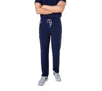 SKRUBZ Hachiko Mens Scrubs Pants | 9 Pocket Cargo Jogger Trousers | Half Elasticated Waistband | Breathable Stretch Fabric | Wrinkle-Resistant Medical Uniform Bottoms, Navy, XS