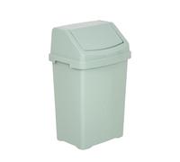 SKS 25L Silver Sage Swing Bin with Lid - Modern Kitchen Rubbish Waste Bin - Large Durable Plastic Dustbin for Home, Office, Utility Room & Everyday Use - Stylish Space Saving Household Bin