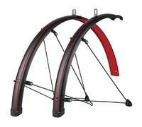 SKS Bluemels Stingray Mudguard Set - Matt Black/Blazing Red 28in 45mm