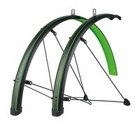 Sks-germany Stingray Fender Set Green 45mm With Green Striping, Black - Sks - sks stingray set blacklime bluemels 28 45mm mudguard green germany