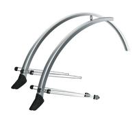 Sks Budget Commuter Full Mudguards, Road 18-28mm, Silver - Mudguard Spoiler - sks mudguard commuter spoiler fulllength set wmud flaps 700c mudguards