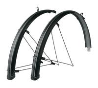 SKS GERMANY BLUEMELS STRIPES 28 Inch 55 Set Mudguard Set, Wheel Guard (Pinstripe Look, Sandwich Construction, Robust and Bend-resistant, ASR Safety System, V-Struts for Easy Installation), Black