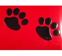 SKS Distribution® 1 Pair BLACK CUTE DOG/PUPPY 3D PAW PRINT Car Emblem Decal Badge Sticker Art