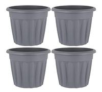 SKS DISTRIBUTION 50cm Grey Round Flower Pot (Pack of 4) - Large Decorative Planter for Hydrangeas, Olive Trees, Lavender, Statement Plant Displays, Patio Focal Points & Contemporary Outdoor Living