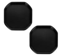 SKS DISTRIBUTION Black 70CM Octagonal Heavy Duty Plant Saucers Set Of 2 - Large Garden Potting Tray & Plastic Mixing Tray For Indoor Outdoor Plants, Soil, Compost, Gardening & Potting Use, Made In UK