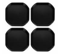 SKS DISTRIBUTION Black 70CM Octagonal Heavy Duty Plant Saucers Set Of 4 - Large Garden Potting Tray & Plastic Mixing Tray For Indoor Outdoor Plants, Soil, Compost, Gardening & Potting Use, Made In UK