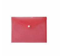 SKS Distribution - (Pack of 12) - Plastic Stud Button Popper Folders, Filing Envelopes for Office Papers & School Documents (Red)