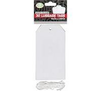 SKS DISTRIBUTION White Luggage Tags - 1200 Pack Bulk Travel Bag Labels with ID Cards & Separate Strings Included, Durable Waterproof Suitcase Tags for School Trips, Group Travel, Events & Business Use