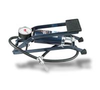 SKS Foot Pump for Cycling and Camping, Pumps up to 5 bar, Includes Extra Adapter for Bicycles, Rubber Dinghies, Air Mattresses, Balls etc., Blue Aluminium, Manual