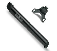 SKS GERMANY AIRBOY mini pump, air pump (bicycle pump with two-chamber pump system, bicycle accessory with 2 equally sized handle parts, for SV/DV valves, pressure max.: 8 bar, 115 PSI), black