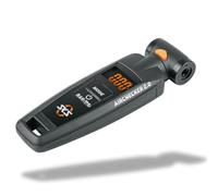 SKS GERMANY AIRCHECKER (AV / SV) 2nd generation compressed air tester for bikes (high measuring accuracy, valve connection: AV & SV, digital & illuminated display, pressure release button), Black