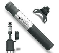 SKS GERMANY AIRFLEX EXPLORER SILVER bicycle pump for mountain bike tyres, bicycle accessories (air pump with SV & AV connection, with soft component handle, max. pressure: 5 bar / 73 PSI), silver