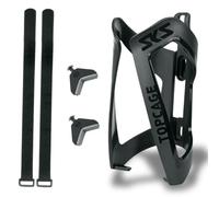 SKS Anywhere Cycling Bike Bottle Cage Bottle Holder Adapter Including Topcage Road Mountain Gravel E-Bike Compatible, Universal, Black