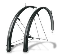 SKS GERMANY BLUEMELS Stripes 28 Inch 45 Set Mudguard Set, Wheel Guard (Pinstripe-Look, Sandwich Construction, Heavy Duty and Rigid, ASR Safety System, V-Braces for Easy Installation), Black