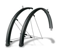 SKS GERMANY BLUEMELS STRIPES 28 Inch 55 Set Mudguard Set, Wheel Guard (Pinstripe Look, Sandwich Construction, Robust and Bend-resistant, ASR Safety System, V-Struts for Easy Installation), Black