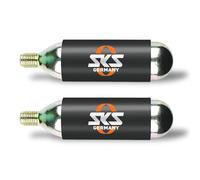 SKS GERMANY CO2 cartridges 24g with thread Set of 2 air cartridges, bicycle accessories (lightning-fast inflation, suitable for MTB, road bike or trekking tyres, incl. thread and cold protection)