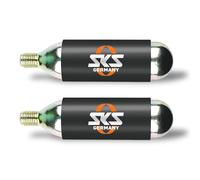 SKS GERMANY CO2-KARTUSCHEN 16 G & 24 G MIT/OHNE GEWINDE SET Luftkartuschen, Fahrradzubehör (blitzschnelles Aufpumpen, geeignet für MTB-, Rennrad- & Trekkingreifen, inkl. Kälteschutz), Schwarz