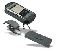 SKS GERMANY COMPIT/STEM & COM/SMARTBAG mobile phone holder with water-repellent smartphone pocket for mounting on the stem (stem mounting ⌀ 1 ⅛ inch, bayonet catch, horizontal and vertical attachment)