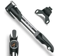 SKS GERMANY INJEX CONTROL mini pump (air pump for all valve types, T-handle with telescopic function, pressure gauge, valve clamp lever, max. pressure: 10 bar/144 PSI)