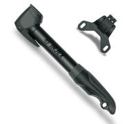 SKS GERMANY INJEX T-ZOOM BLACK mini pump (air pump for all valve types, T-handle with telescopic function, high-pressure stage, valve clamp lever, max. pressure: 10 bar/144 PSI)