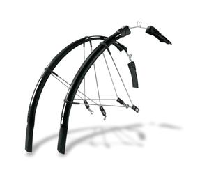 SKS Germany Raceblade Pro & Raceblade Long Mudguard Set, Bicycle Accessories for Road Bike (Bike Protection with Quick-Release Attachment, Length-Adjustable Struts, Lightweight and Extra Long Spoiler)
