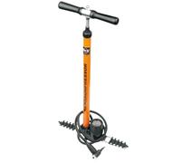 SKS GERMANY RENNKOMPRESSOR E.V.A. Floor Pump (Air Pump for All Valve Types, Precision Pressure Gauge, Metal Tube, Cast Base, Wooden Handle, Max. Pressure: 16 Bar / 232 PSI)