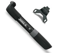SKS GERMANY ROOKIE XL BLACK bicycle pump with strong pumping power (bicycle accessory with reversible head for all valves, robust and powerful, max. pressure: 5 bar / 73 PSI), black.