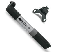 SKS GERMANY ROOKIE XL SILVER bicycle pump with strong pumping power (bicycle accessory with reversible head for all valves, robust and powerful, max. pressure: 5 bar / 73 PSI), silver.