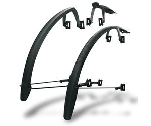 SKS GERMANY SPEEDROCKER SET Mudguard set with struts: Bicycle accessories (wheel protection for gravel bikes, cyclocrossers & road bikes; double spoiler function; extendable extension profile).