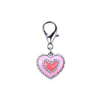 SKS PET Rhinestones Heart Love Charm Pendant Jewelry for Pet Dog Cat Necklace Collar Accessory (Pink)