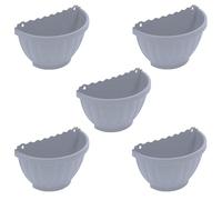 SKS - | Soft Grey Half-Round Hanging Pot for Indoor & Outdoor | Durable Plastic for Flowers, Herbs, & Trailing Plants | Stylish Garden Decor (5)