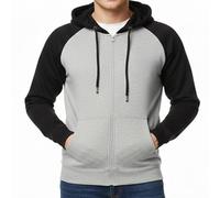 SKT KAGHAN Men's Cotton ZIPPER Hoodie Hooded Sweatshirt (as8, alpha, m, regular, regular, Grey/Black)