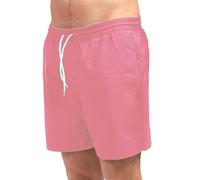 SKT Men's Board Shorts with Mesh Lining, Quick Dry Swim Trunks with Elasticated Waist, Side Pockets, Multiple Colours (UK, Alpha, M, Regular, Regular, Pink)
