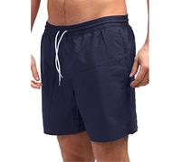 SKT Men's Board Shorts with Mesh Lining, Quick Dry Swim Trunks with Elasticated Waist, Side Pockets, Multiple Colours (UK, Alpha, M, Regular, Regular, Navy)
