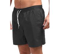 SKT Men's Board Shorts with Mesh Lining, Quick Dry Swim Trunks with Elasticated Waist, Side Pockets, Multiple Colours (UK, Alpha, M, Regular, Regular, Black)