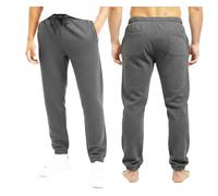 SKT Mens Jogging Bottoms Joggers Tracksuit Fleece Pants Gym Sweats (Charcoal, Medium)