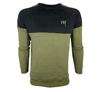 SKT Mens Sweatshirt Jersey Jumper Sweater Pullover Work Casual Top M-2XL (as8, alpha, xx_l, regular, regular, Olive/Black)