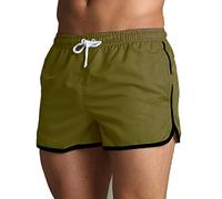 SKT Quick Dry Mens Swimming Shorts Swim Trunks with Mesh Lining Summer Board Short Khaki