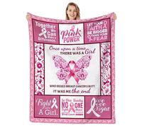 SKT T1 Breast Cancer Awareness Blanket, Breast Cancer Gifts for Women, Breast Cancer Survivor Gifts for Women Girls Friends, Soft Cozy Pink Ribbon Butterfly Fleece Flannel Throw Blankets 60"x50"