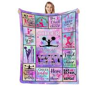 SKT T1 Cheerleading Blanket, Cheer Gifts for Cheerleaders, Cheerleading Gifts for Girls, Cheerleader Gifts Ideas, Soft Cozy Pink Purple Cheer Cheerleaders Dance Fleece Flannel Throw Blankets 60"x50"