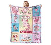 SKT T1 Cute Axolotl Blanket for Girls Kids Women, Pink Axolotls Animal Throw Blankets, Axolotl Gifts for Axolotl Lovers, Lightweight Soft Cozy Fleece Flannel Travel Blankets Room Decor 80"x60"