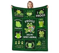 SKT T1 Frog Blanket - Cute Animal Green Fleece for Adults, Women, Kids, Lovers - Soft Cozy Fuzzy Flannel Throw for Bed, Sofa, Couch - Home Decor 80"x60"